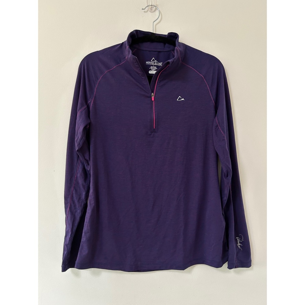 Paradox Merino Blend 1/4 Zip Pullover Women Large Purple Gorpcore Top